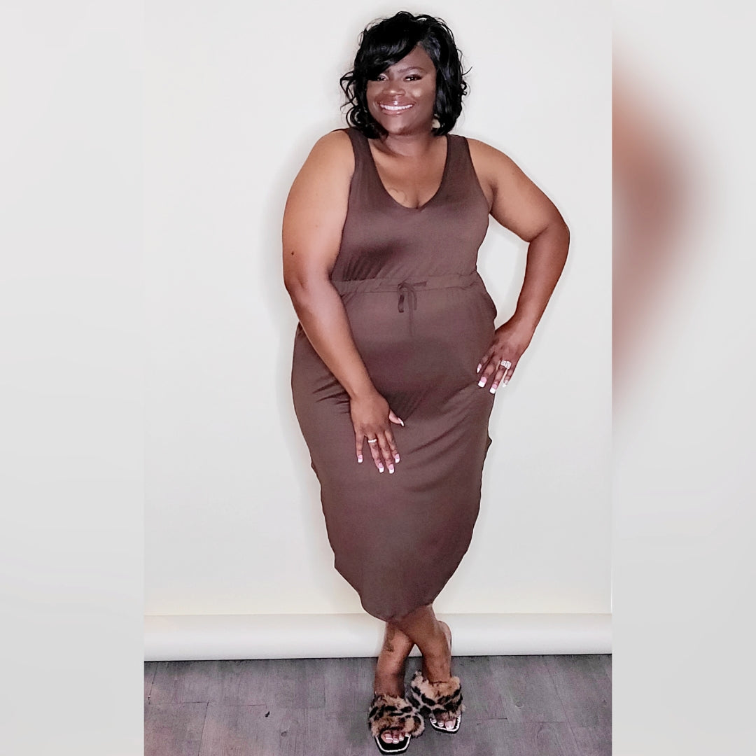 Midi Drawstring Dress