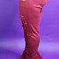Distressed Olive Flare Jeans
